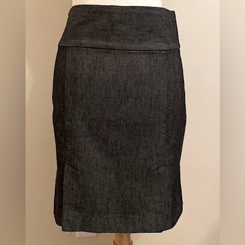 Gap Denim Charcoal Black Wide Waist Back Slit Casual Jean Skirt Size 6 - Picture 7 of 13